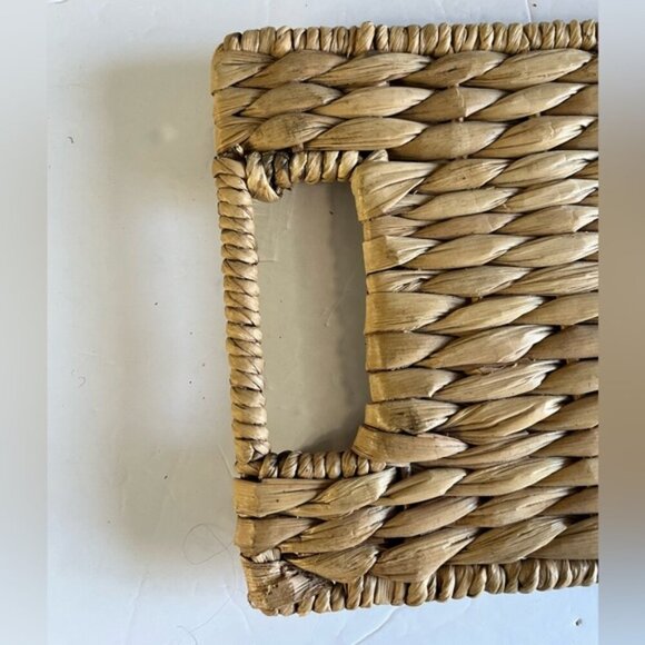 Woven Seagrass Serving Tray with Handles – Rustic Farmhouse Decor - Picture 9 of 10